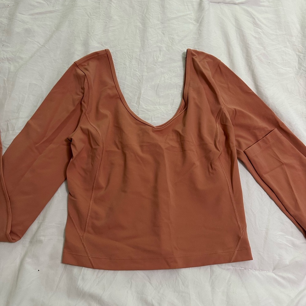 Lululemon Athletica Brown Fitted Crop Blouse